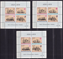 Griechenland 3 Stück Block 1 Postfrisch, 150 Jahre Griechische Post - Unused Stamps