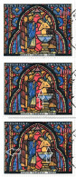 France 1966 Y&T 1492. Vitrail De La Sainte Chapelle. 3 CM. Baptême De Jésus. Curiosités : Christ Jaune / Rose - Verres & Vitraux