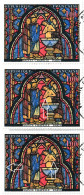 France 1966 Y&T 1492. Vitrail De La Sainte Chapelle. 3 CM. Baptême De Jésus. Curiosités : Christ Jaune / Rose - Vidrios Y Vitrales