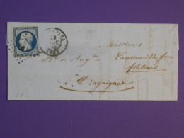 DF20 FRANCE  BELLE LETTRE 1850 DRAGUIGNAN    +N°14 MARGES + AFF. INTERESSANT + - 1853-1860 Napoléon III.