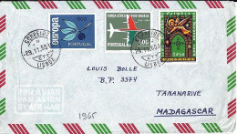 PORTUGAL N° 961/971/974 S/L. DE LISBONNE / 29.11.65 POUR MADAGASCAR - Briefe U. Dokumente