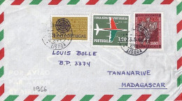 PORTUGAL N° 979/974/981 S/L. DE LISBONNE / 23.5.66 POUR MADAGASCAR - Cartas & Documentos