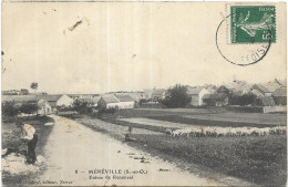 D 91. MERIVILLE.  ENTREE DE RENONVAL TROUPEAU DE MOUTONS. CARTE ECRITE - Mereville