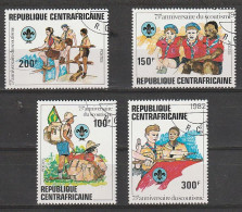 CENTRAFRICAINE N° 491 à 494 Oblitéré Scoutisme - 1982 - Gebraucht