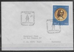 ITALIE  Lettre 1992 Genova Escrime - Esgrima