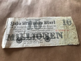 Banknote Reichsbanknote Deutsches Reich 10 Millionen Mark Juli 1923 - 10 Millionen Mark