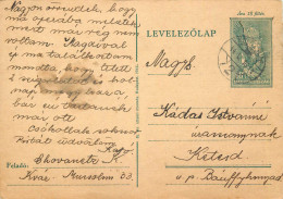 Hungary Stationery Card Correspondence Kadas Istvan Ketesd 1943 - Entiers Postaux