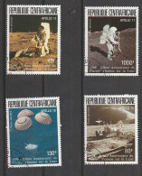 Centrafricain 1989 PA N° 383/386 Oblitéré Espace Space Apollo Capsule Premier Pas Sur La Lune - Central African Republic