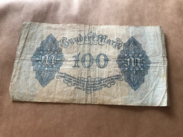 Banknote Reichsbanknote Deutsches Reich 100 Mark August 1922 - 100 Mark