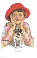 Illustrator - L. Usabal - Woman With Hat, Dog, Femme Avec Chapeau, Chien, Donna Con Cappello, Cane, Frau Mit Hut, Hund - Usabal