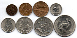 SOUTH AFRICA, Set Of Eight 1/2,1,2,5,10,20,50 Cents, 1 Rand, Bronze, Nickel, Year 1970-88, KM # 81,82,83,84,85,86,87,88a - South Africa