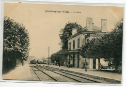 51 JONCHERY Sur VESLE Le Train Entre En Gare Des Voyageurs Cheminot Quai  Voies Chemin De Fer 1907 Timb    D12 2022 - Jonchery-sur-Vesle