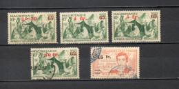 MAURITANIE  N° 133 à 137   OBLITERES    COTE 5.60€    NOMADES BEDOUINS CAILLIE SURCHARGE  VOIR DESCRIPTION - Used Stamps
