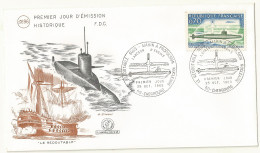 THEME SOUS MARINS  FDC LE REDOUTABLE  CACHET CHERBOURG DU 25/10 /1969. - Submarines