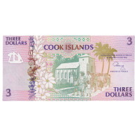 Billet, Îles Cook, 3 Dollars, Undated (1992), KM:7a, NEUF - Cook Islands