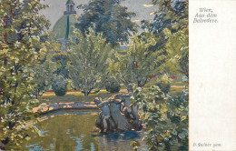 Austria Wien Aus Dem Belvedere B. Steiner Painting - Belvedere