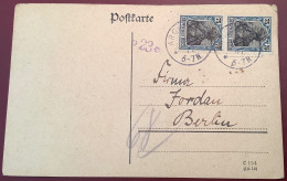 Mi.104 Bessere MEF ARGENTHAL (ALTWEIDELBACH)1922 Postkarte>Berlin (Rhein-Hunsrück-Kreis Germania Infla Rohrpost? - Lettres & Documents