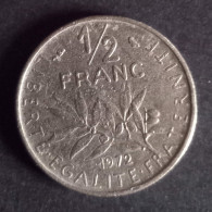 50 Centimes Semeuse En Nickel 1972 - 1/2 Franc