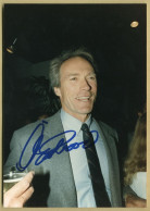 Clint Eastwood - Rare Authentic In Person Signed Original Photo - Paris 1988 - Attori E Comici 