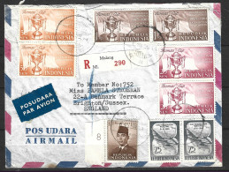 INDONESIE. N°167-9 De 1959 Sur Enveloppe Ayant Circulé. Badminton. - Bádminton