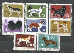7487G-SERIE COMPLETA BULGARIA 1964 Nº 1262/1269 PERROS CANES - Used Stamps
