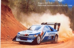 Peugeot 405 T16   -  Pikes Peak Hillclimb 1988  -  Pilote: Ari Vatanen   -  15x10cms PHOTO - Rallye
