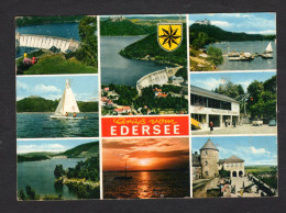 Allemagne - Gruss Vom EDERSEE -Barrage, Lac, Voilier, Waldecker Bergbahn - Multi Vues - Edersee (Waldeck)