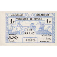 Billet, Nouvelle-Calédonie, 1 Franc, 1943, 1943-03-29, KM:55a, NEUF - Nouméa (Nuova Caledonia 1873-1985)