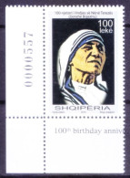 Albania 2010 MNH Corner Plate Number, Mother Teresa, Nobel Peace - Madre Teresa