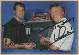 Mario Andretti & Michael Andretti - Racing Drivers - Signed Magazine Photo - Sportivo