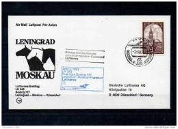 FDC - FIRST DAY COVER (RUSSIA - URSS - CCCP) - LENINGRAD-MOSKAU-DUSSELDORF AIR MAIL LUFTHANSA BOEING 727 (1983) - FDC