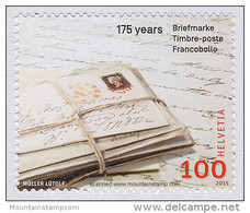 Switzerland 2015 (3/2015) 175th Anniversary Of The Stamp, Penny Black Stamp On Stamp MNH ** - Ongebruikt