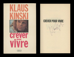 Klaus Kinski (1926-1991) - Rare In Person Signed French Book - Cannes 1982 - COA - Schauspieler Und Komiker