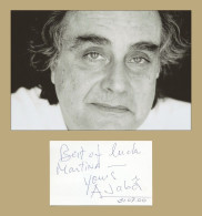 Arnaldo Jabor (1940-2022) - Brazilian Film Director - Signed Card + Photo - COA - Acteurs & Comédiens