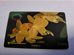 TRINIDAD & TOBAGO  GPT CARD    $100,-  6CCTD  ORCHID VANDA        Fine Used Card        ** 16016** - Trinité & Tobago