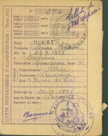 Guerre 40 Carte D'alimentation 20 10 1946 Rationnement Mairie De L'Avoine Allier CAD Ferrières Sur Sichon 2 2 48 - WW II