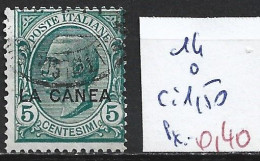 CRETE BUREAU ITALIEN DE LA CANEE 14 Oblitéré Côte 1.50 € - Creta