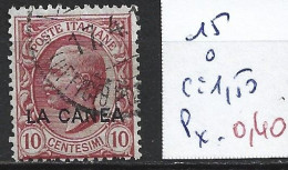 CRETE BUREAU ITALIEN DE LA CANEE 15 Oblitéré Côte 1.50 € - Creta