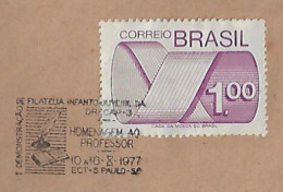 Brazil 1977 Cover From São Paulo To Blumenau 3 Stamp + Commemorative Cancel Youth Philately And Tribute To The Teacher - Brieven En Documenten