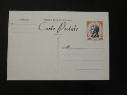 Entier Postal Stationery Card 0.25 Prince Rainier Surchargé 0.60 Monaco - Postwaardestukken