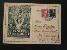 Entier Postal Stationery Card Slet 1932 Czechoslovakia - Cartes Postales