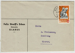 Schweiz 1940, Brief Nahverkehr Glarus, Pro Patria - Covers & Documents