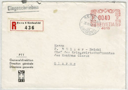 Schweiz 1942, Brief Einschreiben Freistempel Generaldirektion PTT Bern - Glarus,  Souvenir Ausgabetag Altstoffmarken  - Postage Meters