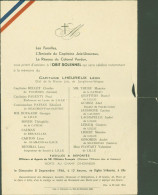 Guerre 40 Faire Part Obit Solennel Mémoire Capitaine Lheureux Léon De La Famille Amicale Joie Lheureux - Oorlog 1939-45