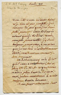 Lettre Autographe MR De PRESSIGNY (1745/1823) Evêque De St Malo Puis Archevêque De Besançon - Historische Personen