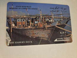 KUWAIT  GPT CARD/MAGNETIC/   11KWTA    FISHERY DOCK   / KWT 18   KD 3     Fine Used Card  ** 16027 ** - Kuwait