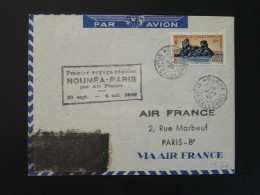 Lettre Premier Vol First Flight Cover Nouvelle Calédonie Noumea Paris Air France 1949 - Lettres & Documents