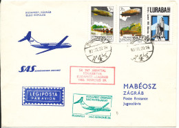 Hungary First SAS Flight Cover Budapest - Zagreb 29-3-1983 - Briefe U. Dokumente