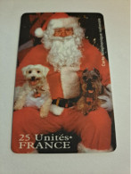 FRANCE/FRANKRIJK /25 FF/  PREPAID/ SANTA CLAUS + 2 DOGS / MINT      ** 16028** - Per Cellulari (telefonini/schede SIM)