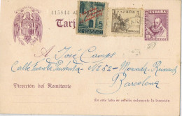 53266. Entero Postal AIUGUAFREDA (Barcelona) 1941. Cevantes, Recargo Exposicion, Nº 82 º - 1931-....